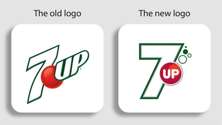 7up new logo vs. the old 7up logo